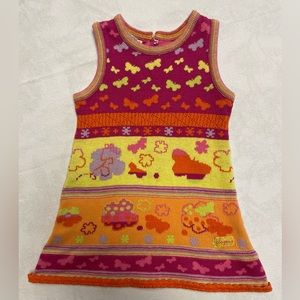 Clayeau girls sweater dress. Size 12-18 mos. Pink, orange, yellow and purple.